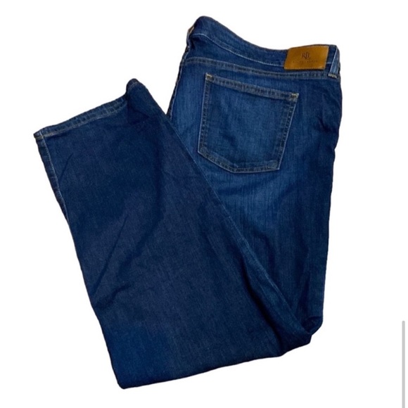 Black Label Lauren Ralph Lauren Women's Straight Leg DarkWash Zipper Fly 20W×30 - Picture 9 of 15